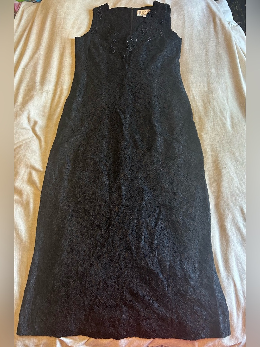 Elegant vintage lace and bead Braemar petites by Jeremy Scott dress 7/8